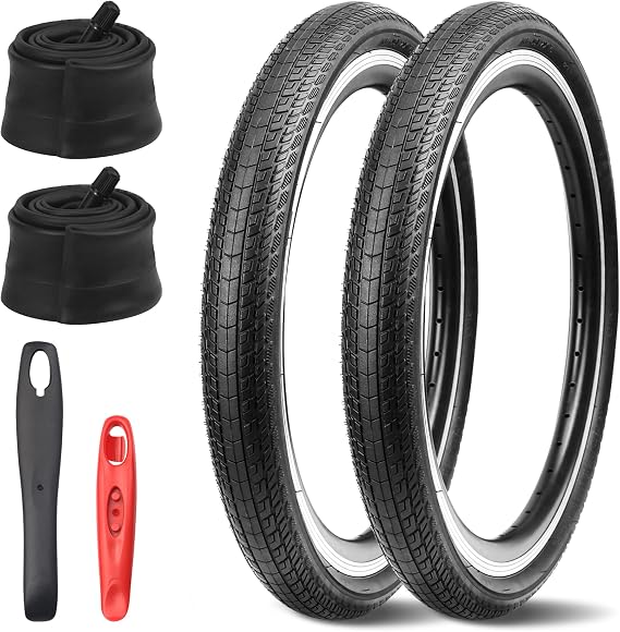 202426x 1.75 Mountain Bike Tire Set,2 Pack Bike Tire Replacement Kit with AV35mm Inner Tubes Valve and Bike Tire Levers,for Mountain BikeBMXE BikeKids Bike