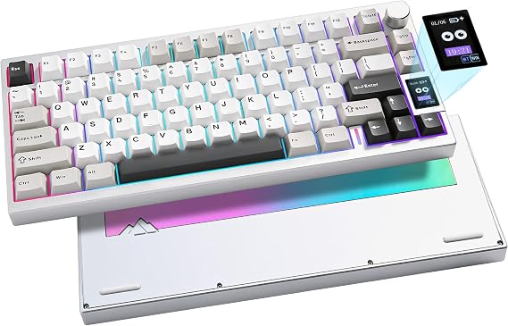 YUNZII AL80 75% Wireless Aluminum Mechanical Keyboard(Silver,Gateron Zero)