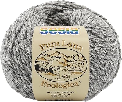 2 Skeins, Organic Virgin Wool and Alpaca, 184 Yds3.5 oz., Needles US 8-9, Sesia Lana Ecologica 2, Gray - 0603