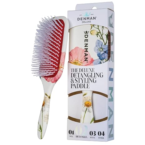 Denman Power Paddle Hair Brush for Quick and Convenient Detangling, Blow Drying and Styling - Combination of D3 Styling Pens & Paddle Brush - For Men and Women P038