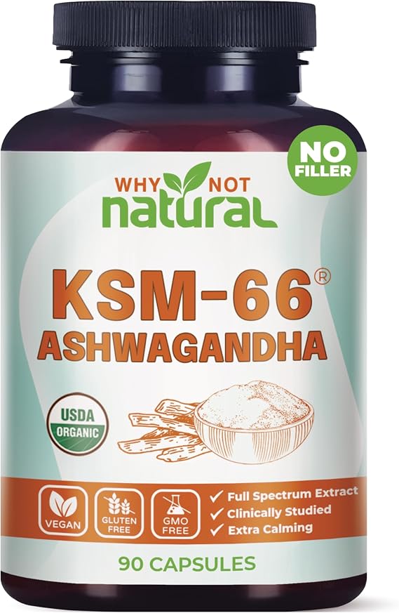 Why Not Natural Organic Ashwagandha KSM 66 Supplements Capsules - KSM66