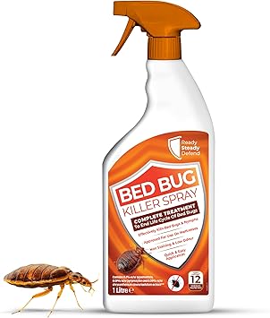 Bed Bug Killer Spray | 1 Litre | Complete Treatment to End Life Cycle of Bed Bugs, Eggs, Nymphs | Safe to Use On Mattresses, Bedding & Carpets | Non Staining & Low Odour | Quick & Easy Application