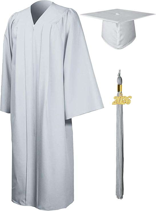 GraduationMall Matte Graduation Gown Cap Tassel Set 2026 for High School and Bachelor