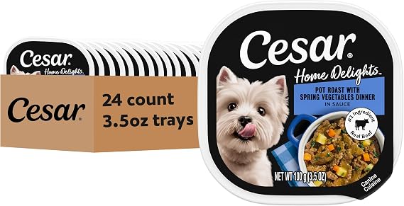 Cesar Home Delights Wet Dog Food, Pot Roast & Vegetables, 3.5 oz, 24 Count