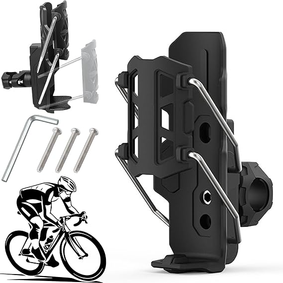 Adaptive Cycling Bottle Holder, 2025 New Bike Water Bottle Holder, 360 Degree Rotatable Bike Water Bottle Cage for 0.88-2.75" Diameter Bottles, Suitable for Handlebar and Frame Mounting (Black)