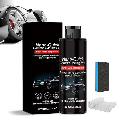 Nano-Quick Ceramic Coating Pro, Nano-Quick Coat Restores, Revolutionary Spray for Car Detailing, Featuring Advanced Ceramic Technology, for Dust-Proof Glass Effect and Lasting Luster (1Set)