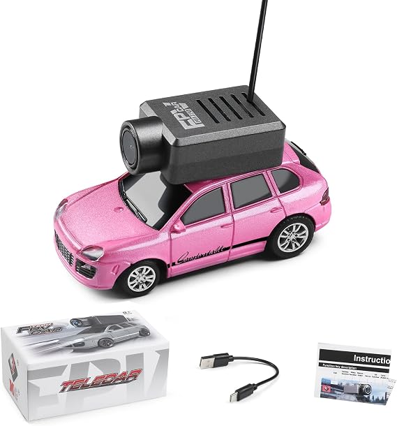 Wltoys 1:64 FPV RC Drift Car, 720P WiFi APP, 2.4GHz Gyro (Pink)