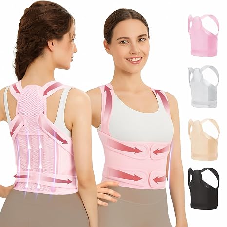 Posture Corrector for Women & Men, Adjustable Full Back Brace Support