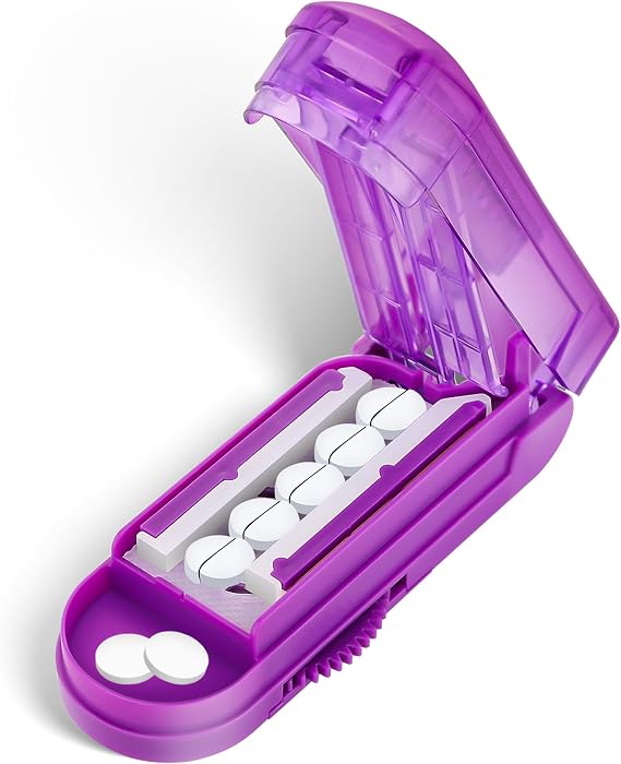 DUBSTAR Pill Cutter Splitter for Small and Tiny Pills Multiple Cuts Purple