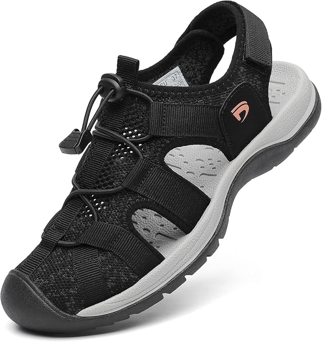 Dannto Women's Sport Sandals Close Toe Hiking Walking Water Shoes