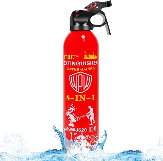 Portable 21oz 8-in-1 Water-Based Fire Extinguisher for Home Car Kitchen