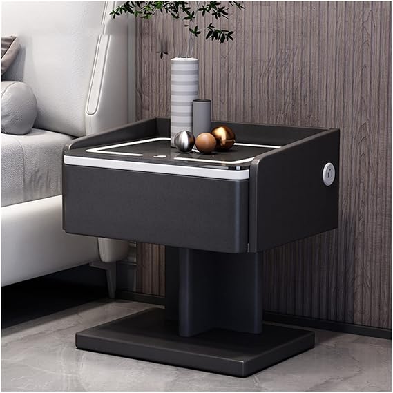 Creative Smart Bedside Table with Charging Style USB Bedroom Nightstands Light Side Caet,Wita
