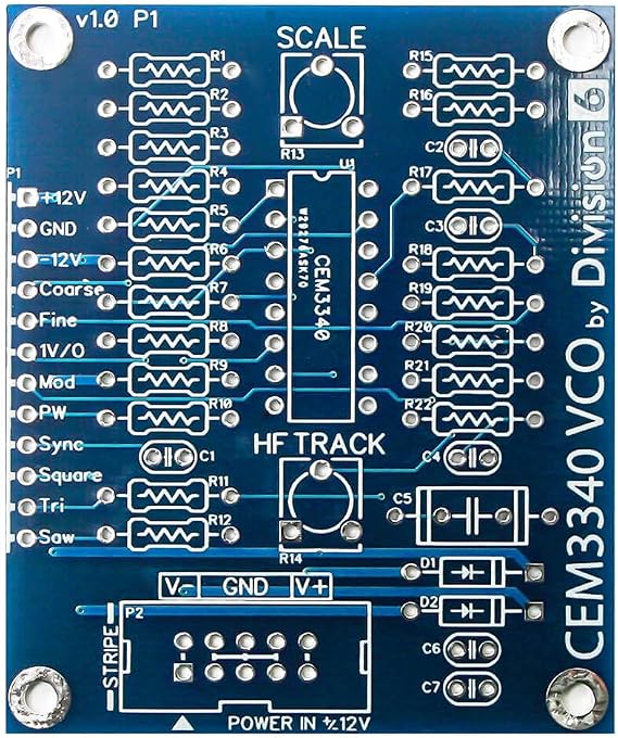 Division 6 CEM3340 VCO Oscillator Main Board PCB