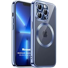 Microsonic Apple iPhone 12 Pro Max için Kılıf MagSafe Luxury Electroplate [iPhone 12 Pro Max ile Uyumlu Kılıf - Mavi]