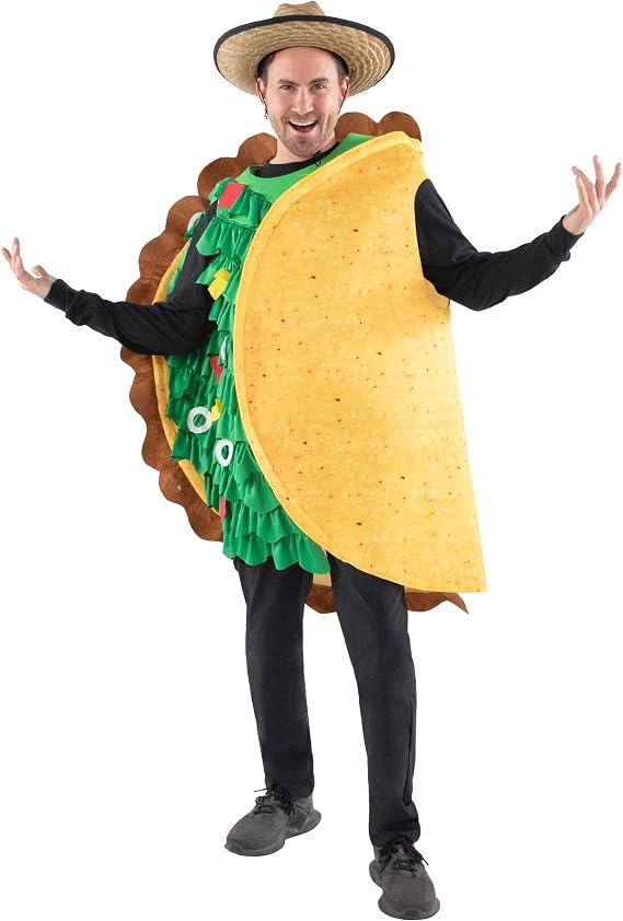 Spooktacular Creations Taco Costume Adult Men Realistic Deluxe Set for Halloween Dress Up Party Theme Activities