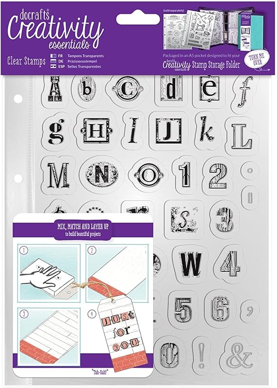 docrafts DCE907131 Creativity Essentials A5 Clear Stamps-Alphabet