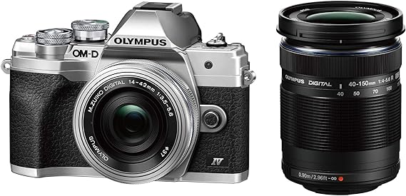 OLYMPUS OM-D E-M10 MarkIV EZ Double Zoom Kit, Mirrorless SLR Camera, Silver