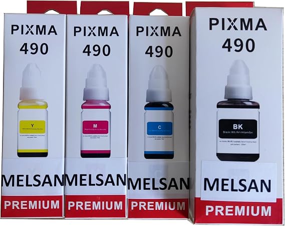 Melsan Canon ile Uyumlu Pixma GI-490 Mürekkep 4 Renk Takım Muadil