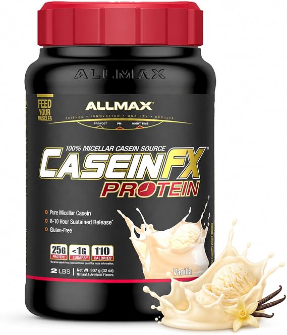 ALLMAX Casein-FX Protein, Vanilla, 2 lb, 27 Servings