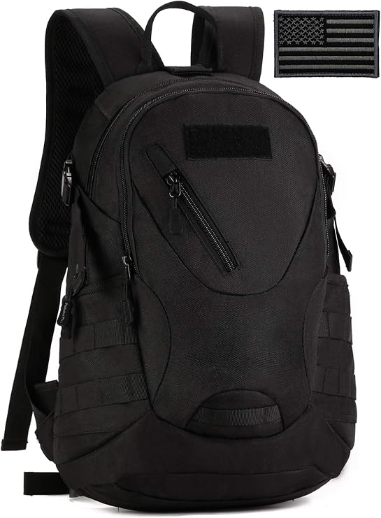 Tactical Motorcycle Backpack Small Military Cycling Pack Bug Out Bag (Patch Included)