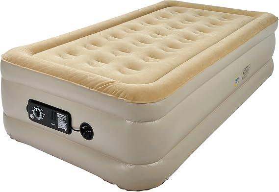 Serta Raised Air Mattress with Never Flat Pump | Luxury Inflatable Mattress with Built in Air Pump to Ensure a Good Nights Rest | Heavy Duty Blow Up Mattress with Self Inflating Pump