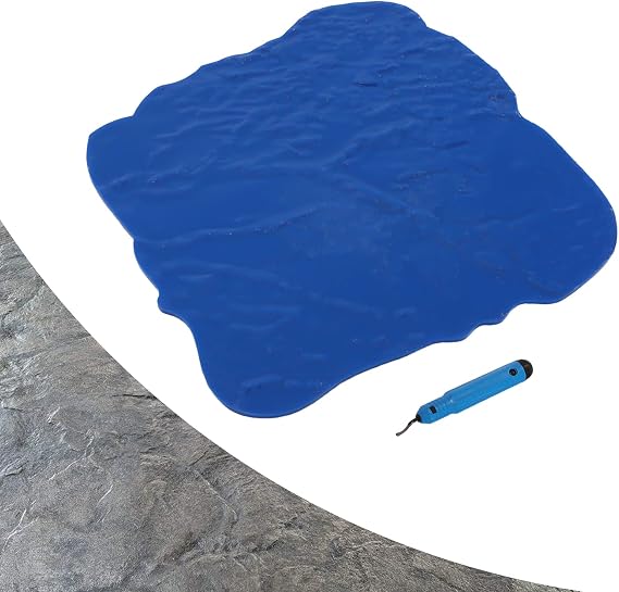 36" x 36" Concrete Seamless Stamp Mat Slate Stone Texture Set Decorative Concrete Cement Stamps Mats Blue