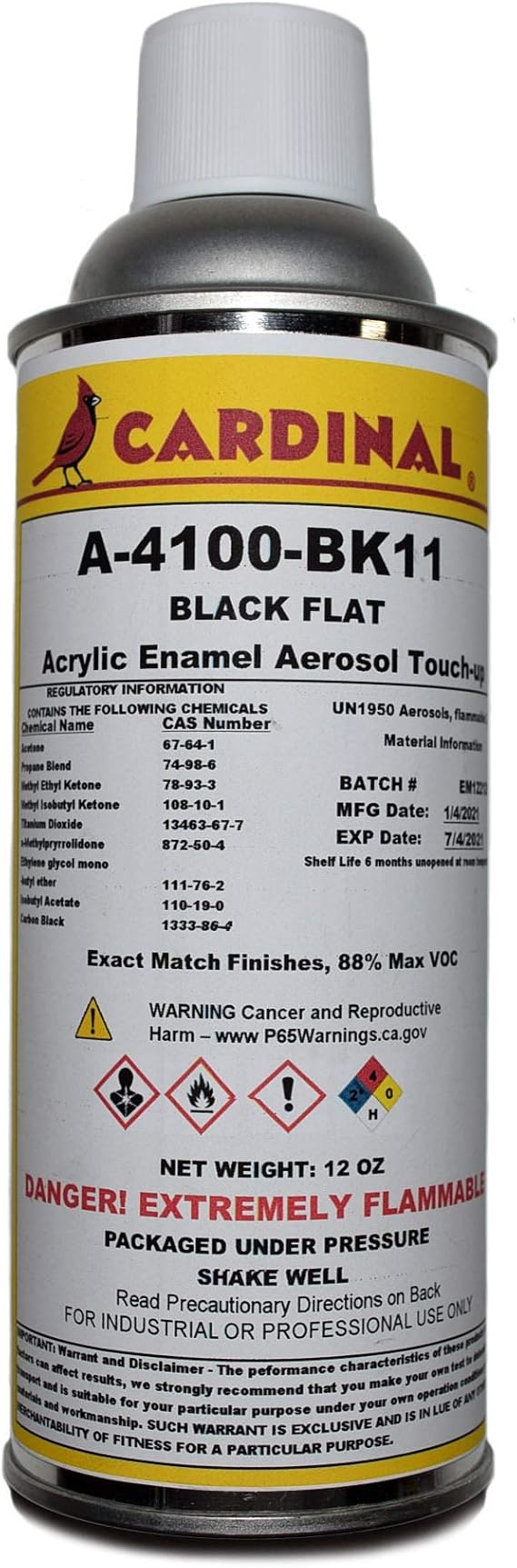 BLACK Powder Coat Touch-up Spray Paint | Car Parts and Repair Refinishing Clear Coat for Permanent Sealing of Coated Surfaces (BK11 FLAT)