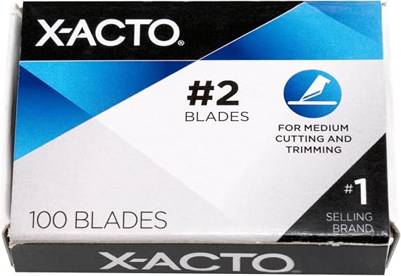 X-ACTO #2 Blades, Bulk Pack for X-ACTO Knives, Box of 100 - Arts & Crafts, For Precision Cutting and Trimming