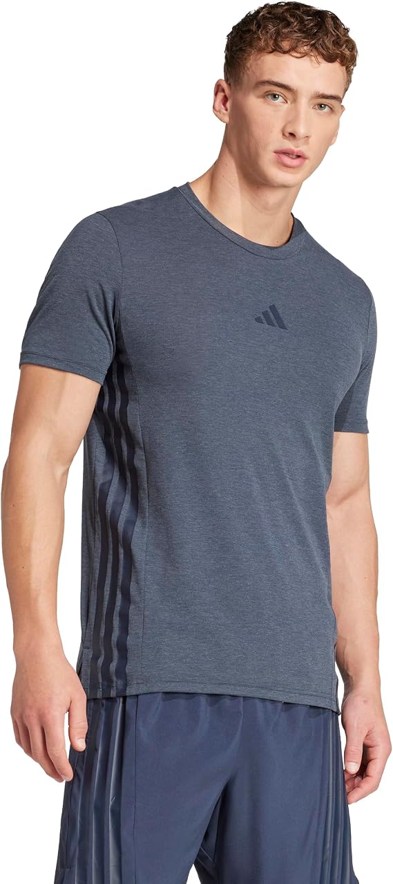 adidas Mens Designed 4 3-Stripes Tee Casual Tops Casual - Black