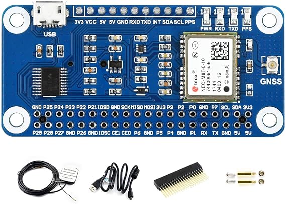 Waveshare NEO-M8T GNSS Timing HAT for Raspberry Pi Multi-Constellation Receiver Support Single-Satellite Timing Feature