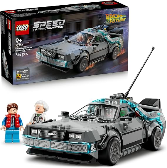LEGO Speed Champions Geleceğe Dönüş’ten Zaman Makinesi 77256-9 Yaş ve Üzeri Çocuklar için Doktor Brown ve Marty McFly Minifigürleri İçeren Yaratıcı Oyuncak Yapım Seti, Hediye Fikri (357 Parça)