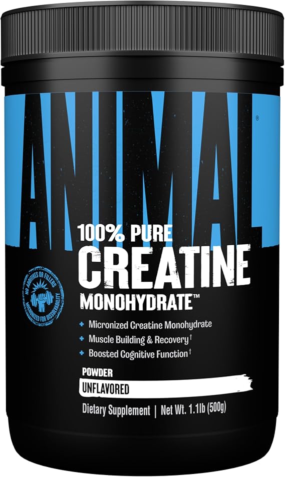 Animal Micronized Creatine, Monohydrate Powder, Unflavored, 1.1 lb (500 g)