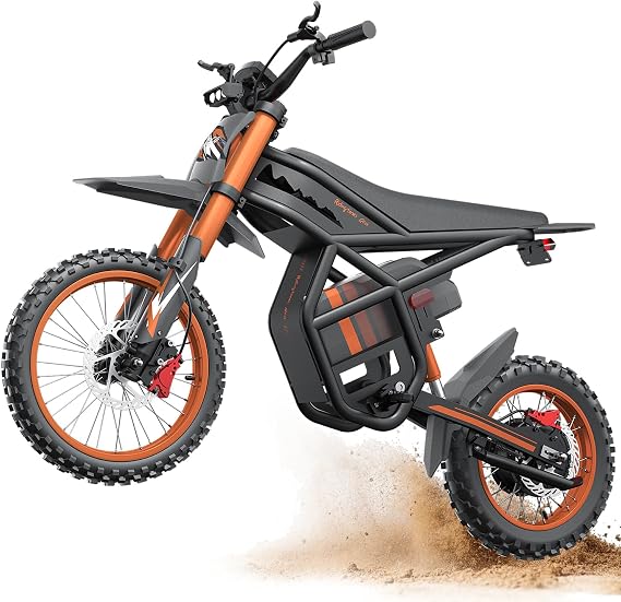 Bootime Electric Dirt Bike for Teens 37MPH E Dirtbike with 14"/12" Fat Tire,2000W Electric Motorcycle with 48V 27AH Battery,65Miles Mountain Off-Road E-Bike Dual Hydraulic Suspension