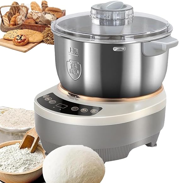 Dough Machine with Fermentation Function, Dough Kneading Machine, 5L/7L Kneading Capacity Stainless Steel, Flour Mixer with Timer, with Measuring Cups and Spoons,5L