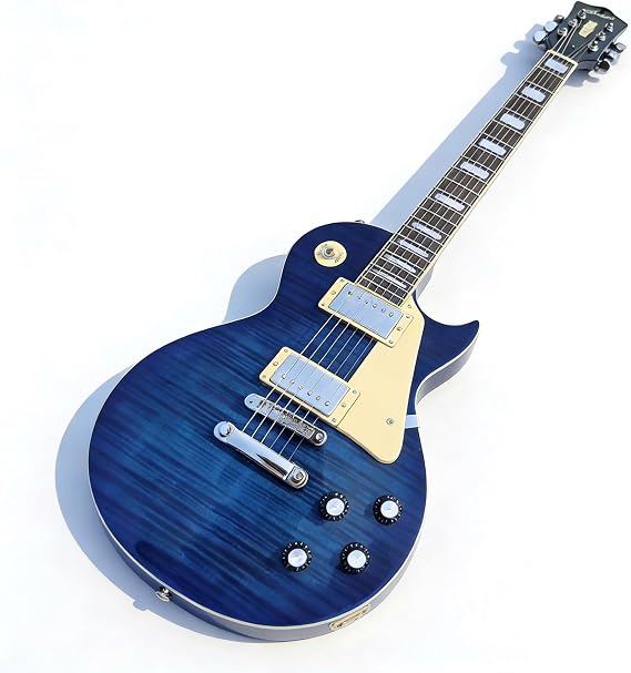 Electric Guitar, LP, Flame Blue Finish, Chrome Hardware