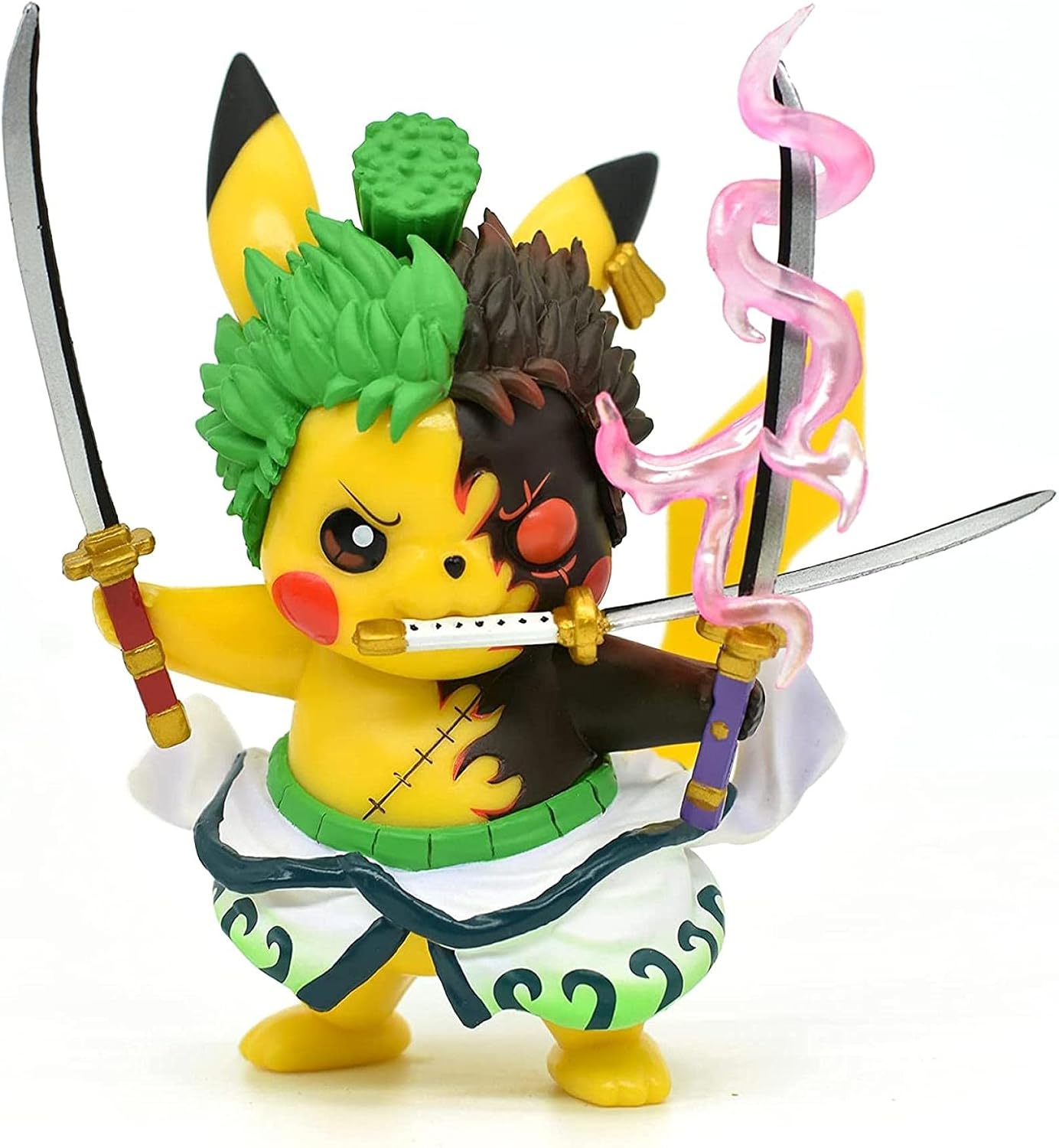 Jin Chuang PVC 4" Pokemon Anime Kawaii Pikachu Cosplay Roronoa Zoro Action Figure Statues GK Collection Birthday Gifts Funko Pop It