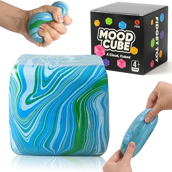 Squishy Stress Cube Ball, Large Green Fidget Toy for Kids with Autism