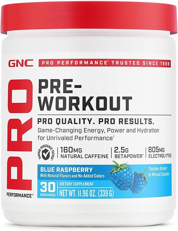 GNC Pro Performance Pre-Workout, Blue Raspberry, 30 Servings