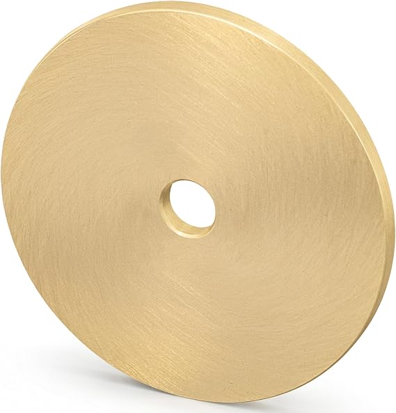 QOGRISUN 10 Pack 1-1/4 Inch Solid Brass Round Cabinet Knob Backplate