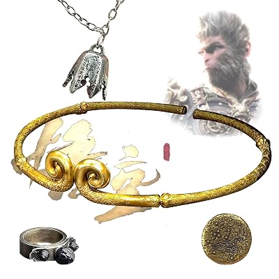 ZFQGEGE Black Myth:Wu kong Accessories Jewelry 4-Piece Set Of Physical CollectorS Edition Gold Headband1:1Specially Designed Collection For Wukong Game Enthusiasts [Ps5 Game Not Included]