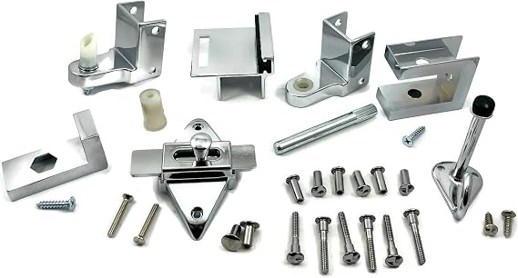 Harris Hardware TP1100 Toilet Partition Die Cast Zamac Complete Inswing Door Hardware Set, 1 in. Door 1-1/4 in. Pilaster