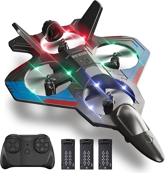 Foam Remote Control Airplanes with 3 Batteries, RC Plane Airplane Toys for Boys Kids Adults Beginners 4-8 8-12 12-16, RC Planes Fighter Jet Helicopter Drones for Kids Adults, 360 Flip Easy to Fly