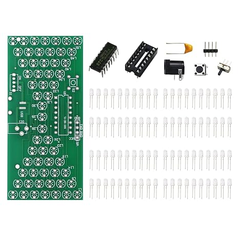 Electronic DIY Soldering Practice Learning Project Kit,Interesting Electronic Hourglass Project,LED Lights Simulate Sand Drop,Adjustable Speed (Small)