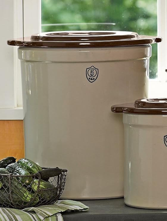 5-Gallon Stoneware Pickling Crock Complete Kit