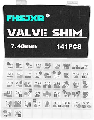 7.48mm Adjustable Valve Shim Kit for Honda NPS50 Ruckus 2003-2014CRF250R CRF250X 2004-2017 GSX-R750 1993-2011KX250F 2004-2012 YZ250F 2001-2012 141PCS