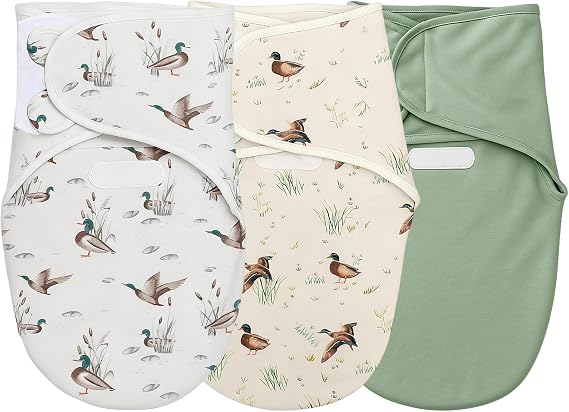 Oudain 3 Pcs Mallard Duck Swaddles for Newborns