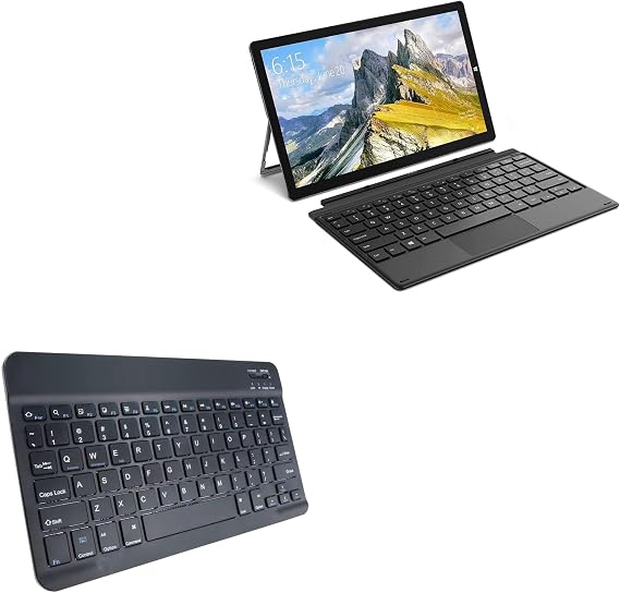 BoxWave Keyboard Compatible with Teclast X16 - SlimKeys Bluetooth Keyboard, Portable Thin with Chiclet-Style Keys - Jet Black