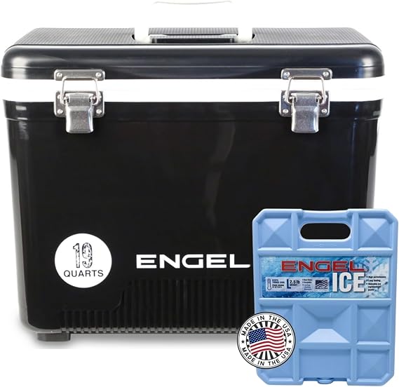 Engel UC19 19qt Leak-Proof, Air Tight, Drybox Cooler and 32F Cooler Packs for Boating, Camping, Fishing, Hiking & Food Storage