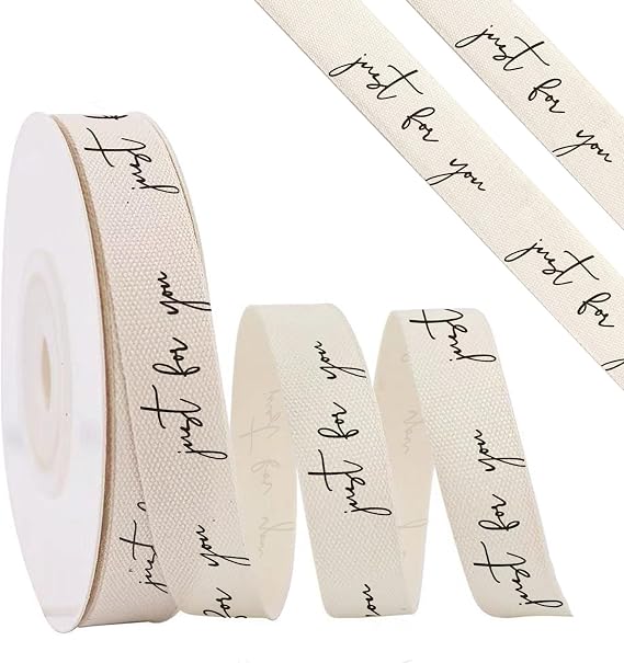 Just for You Cotton Twill Tape Ribbon,5/8 Inch x 10Yard Natural Cotton Herringbone Ribbons for Birthdays Anniversaries DIY Crafts Baking Sewing Crafts Home Decor