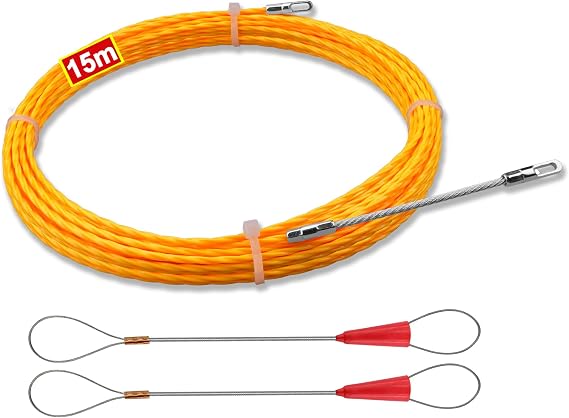 Retractable Spiral 15 m Cable Retraction Aid 3.0 mm and 2 Retractable Springs (3.0 mm 15 m)